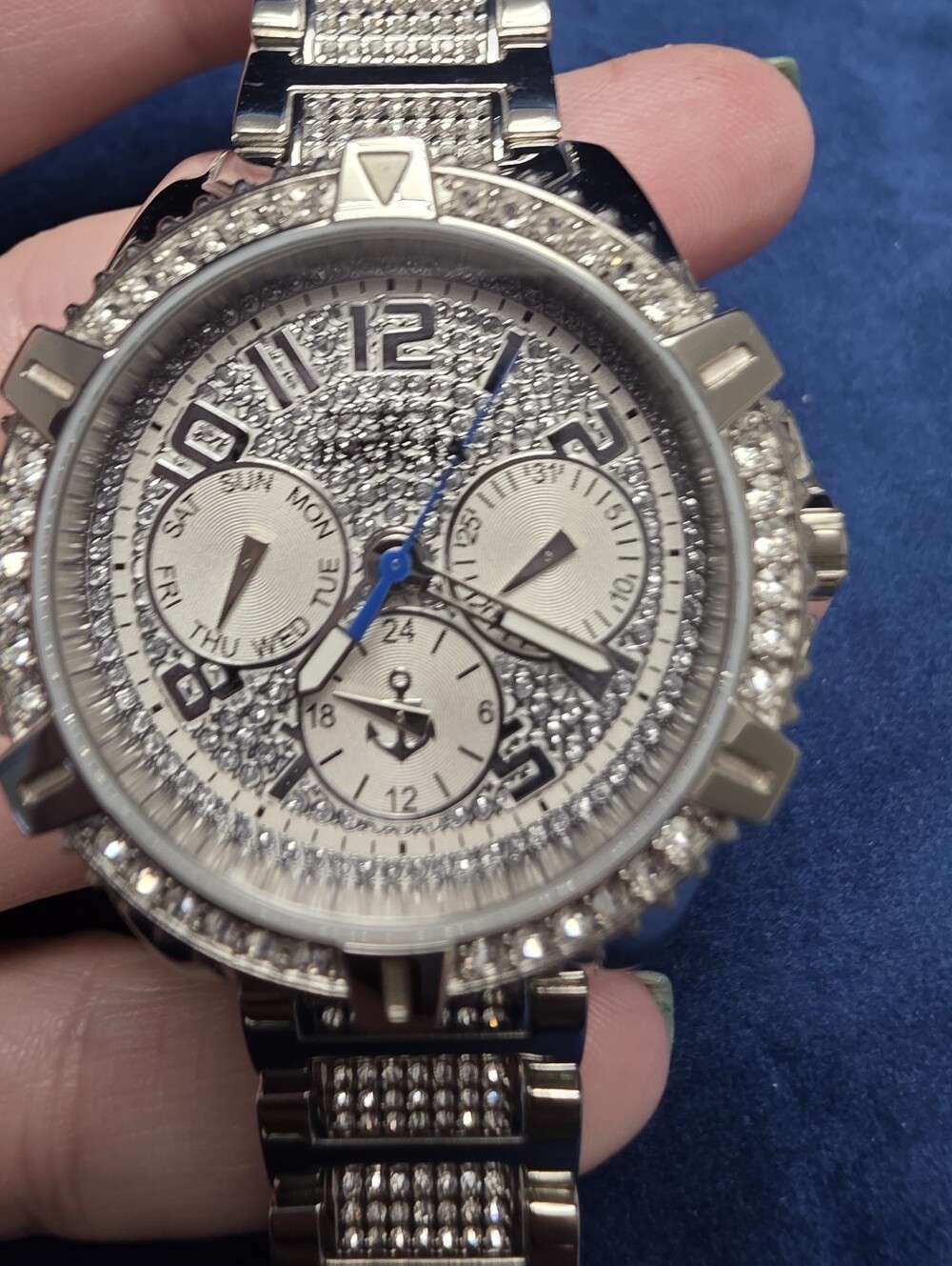 Invicta Ocean VOYAGE Silver Crystal-Accented Unisex Chronograph Watch